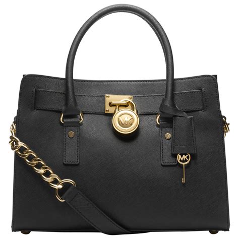 michael kors hamilton saffiano satchel black|Michael Kors Hamilton bag.